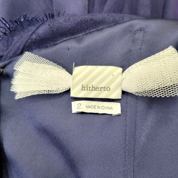 Hitherto Navy Blue Lace Gown - Picture 4 of 9